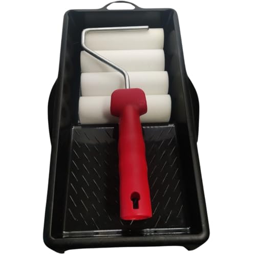 Wood's Art - Kit Rodillos Espuma Pintura, 4 Recambios Rodillos Espuma con Bandeja, Pintura para Esmalte, Pintura para Superficies de Madera o Metal