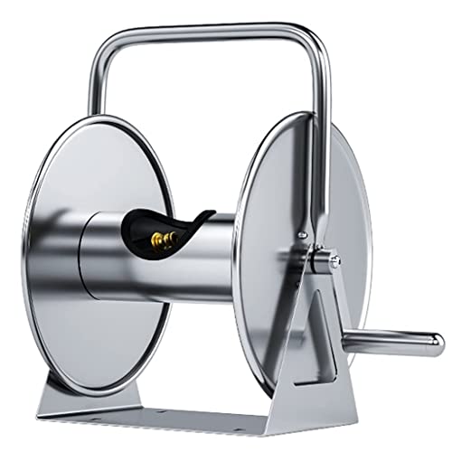 Carretes para mangueras de jardín, Carro portamangueras Plateado de 50 m Carrete portamangueras clásico de Ajuste Carretilla portamangueras de jardín Especialmente Estable Accesorio