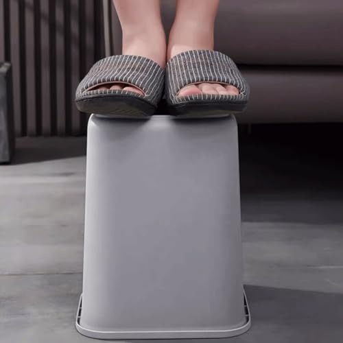 Caneca de basura cuadrada gris para cocina y baño miniatura 3