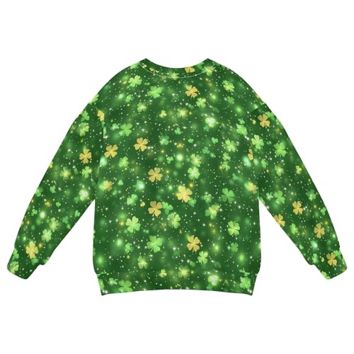 JUNZAN St.Patrick's Green Shamrocks Big Girls Pullover Hoodie Long Sleeve Hoodie for Boys Sports 4T2
