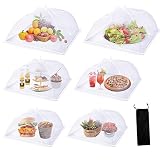 Food Tent Covers for Outside, 6Pack Outdoor Serving Dish Covers with Carry Bag (17x17* 2, 14x14* 2,