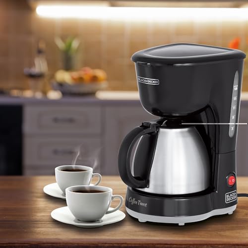 Black Decker Cafeteira Elétrica com Jarra em Inox, Porta Filtro Removível e Placa Aquecedora, 127V