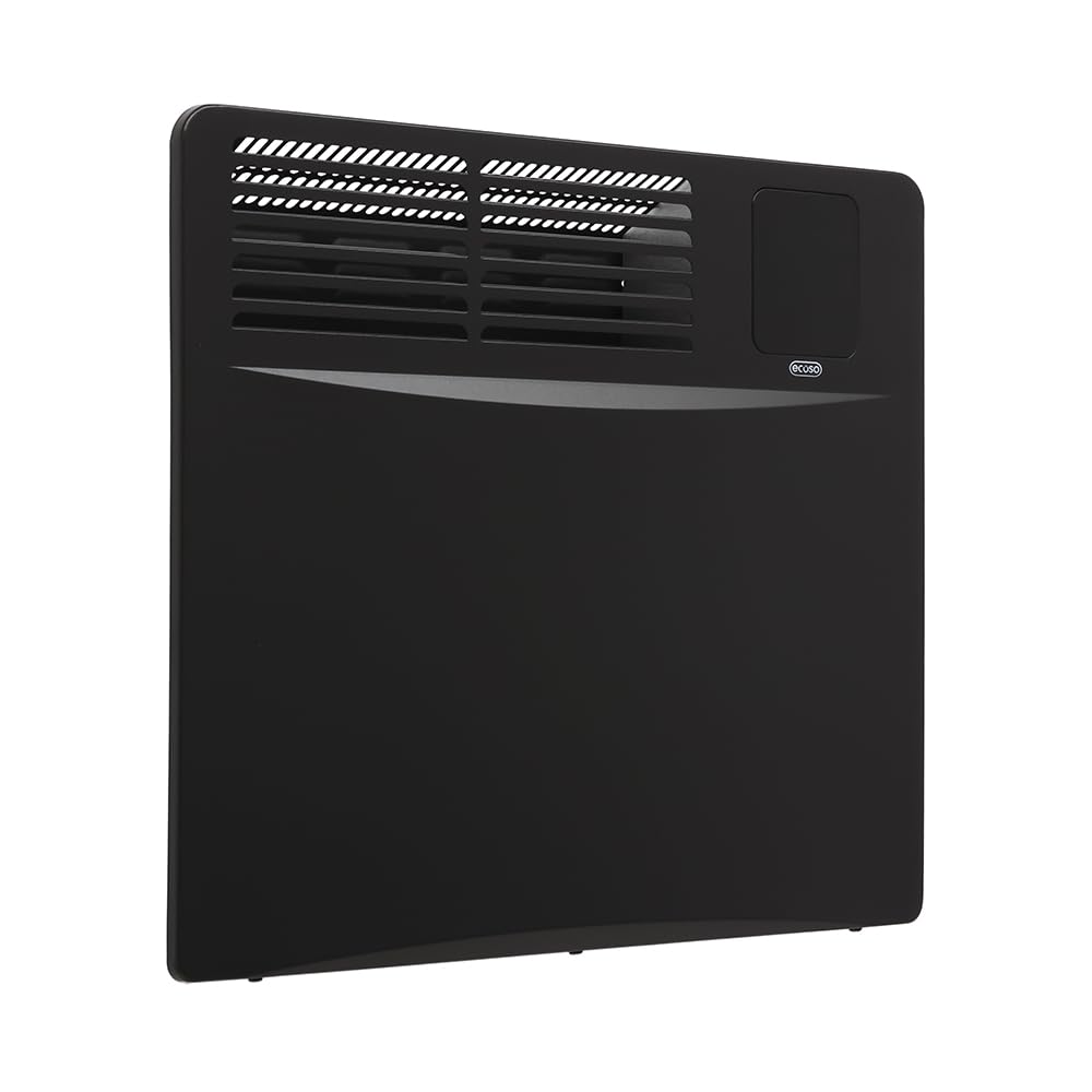ECOSO Elio 1000W Black WiFi Convector Panel Smart Electric Heater - 420 x 475mm