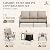 HERA'S HOUSE 6 Pieces Patio Furniture Set with Fire Pit Table, 2 x Rocking Chair, 2 x Ottoman, 3-Seat Sofa with 46" Wood Like Fire Pit Table, Outdoor Conversation Set for Garden, Poolside, Backyard