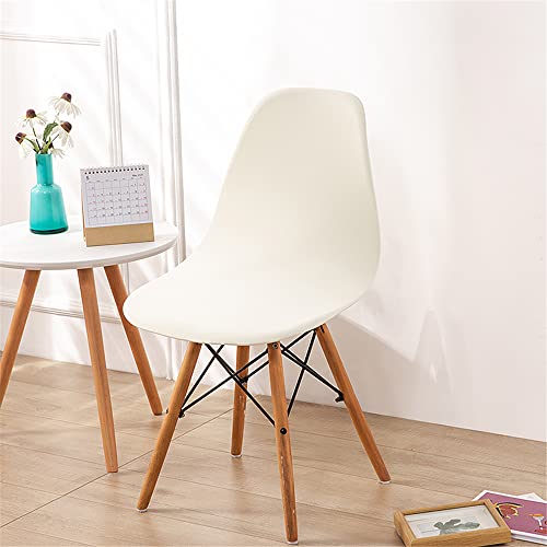 Highdi Fundas para Sillas de Comedor Escandinavo, 1/2/4/6 Piezas Funda Spandex Elástica para Sólido Estilo Nórdico Cubierta Protectora de Sillas Sin Brazos para Cocina Oficina (Blanco,4 Piezas)