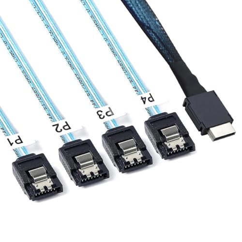 Cable OCuLink PCIe SAS SFF-8611 a 4X SATA 7P de 12 Gbps interno para discos duros de servidor 6