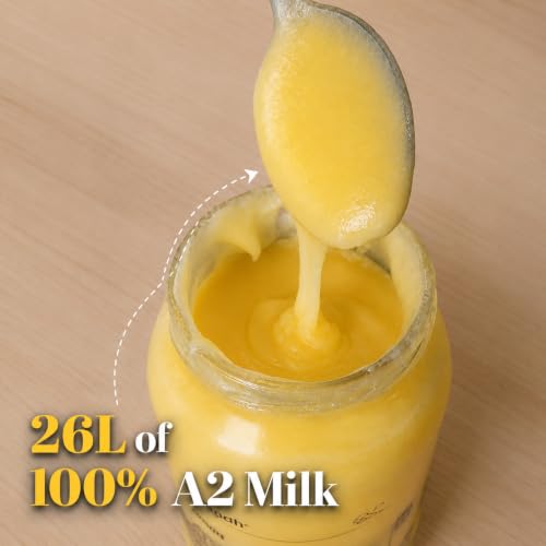 Image of Doodhvale Farms A2 Cow Ghee 330ml(Pack of 2) | Vedic Desi Gir Cow Ghee | Bilona Method | Grass Fed | 100% Pure & Preservative Free | Traditionally Churned Danedar Ghee | Non-GMO | Lab Certified | Glass Bottle