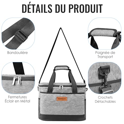 Grand sac isotherme repas 33L imperméable haute qualité