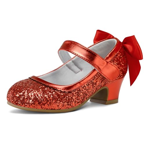 Image of K KomForme Girls Dress Shoes Toddler Glitter Mary Jane Heels