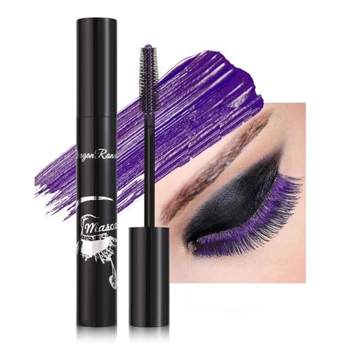  GL-Turelifes Bunte Mascara Sensationelle Mascara Charming, Grenzenlose Länge, Volumen, Flex Tower Pinsel, Dicke lange Wimpern Wasserdicht und wischfest Augen Make-up (#04 Lila, 10g)