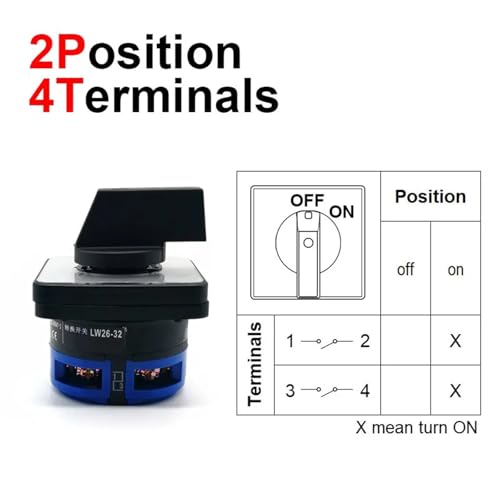 Interruptor de leva LW28-32 de 2 posiciones para control electrico industrial 550V 32A 2