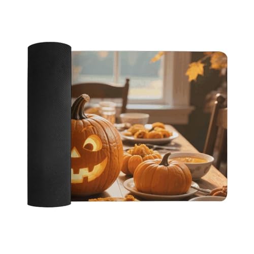 Desk Pad Protector 24x12 Inch Extended Fall Thanksgiving Pumpkin Leaf miniatura 3