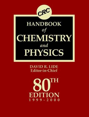 CRC Handbook of Chemistry and Physics 80th Edition CRC Handbook of Chemistry and Physics 80th Edition