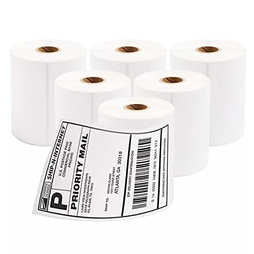 Image of 4x6 Direct Thermal Shipping Labels, 250 Per Roll, Mailing Thermal Blank Shipping Labels for Zebra 2844 Zp-450 Zp-500 Zp-505 (6 Rolls)