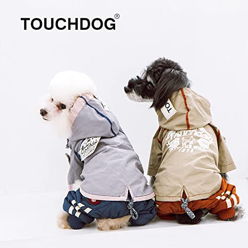 Touchdog 'Cloudburst' Reversible Dog Raincoat - Waterproof Dog Coat And Adjustable Rainbreaker Pet Raincoat Or Outdoor Dog Jacket With Built-In Hood #TOP6