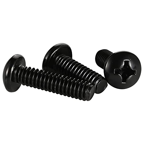 10-24 X 3/4" (1/2" To 3" Available) Pan Head Machine Screws, Full Thread, Phillips Drive, 304 Stainless Steel 18-8, Black Oxide, 50 Pcs #TOP5