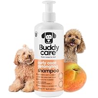 Curly Coat Entwirrendes Hundeshampoo von Buddycare | Tiefenreinigendes Shampoo für Hunde | Pfirsichduft | Mit Aloe Vera und Provitamin B5 (500ml)