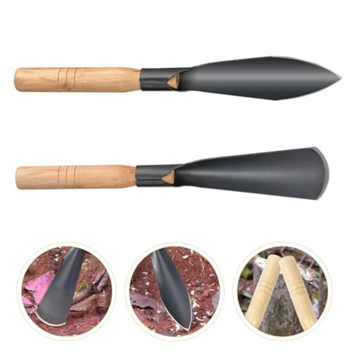 SHINEOFI Palas para Plantar Verduras Mango de Madera, Herramienta Manual de Jardinería, Kit de 2 Piezas de Pala de Metal Resistente para Huerto y Jardín, Uso Ergonómico y Duradero - imagen 6