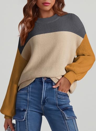 Image of Dokotoo Women's Oversized Long Sleeve Crewneck Pullover Sweaters