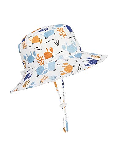 Image of Baby Sun Hat UPF 50+ Sun Protective Toddler Bucket Hat Summer Kids Beach Hats Wide Brim Outdoor Play Hat for Boys Girls