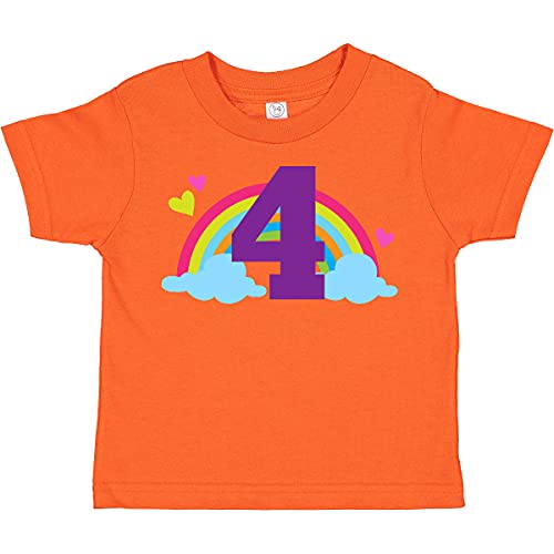 inktastic 4th Birthday Rainbow Toddler T-Shirt