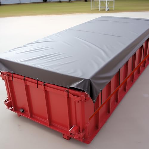 ALCO - Super Heavy Duty MESH Vinyl Dumpster Tarp/Cover - Affordable and Durable (12' x 20' - 18oz Solid-Black)