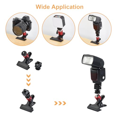 UTEBIT Camera Clamp Mount Tripod Camera Clip 360 Degree Swivel Webcam Mount with 1/4\'\' Screw Flash Reflector Holder for Studio Backdrop Digital SLR Video Light Photography Accessories Clamp,