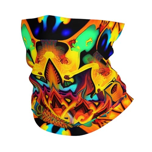 Bandana tipo mascarilla, braga de cuello con diseño psicodélico vintage para mujer y hombre para motocicleta, ciclismo, esquí y fiesta