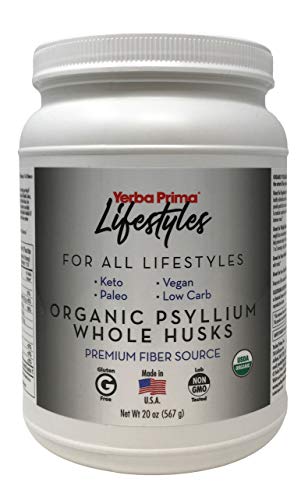 Yerba Prima Lifestyles 100% Organic Psyllium Whole Husks, Gluten Free & Non-GMO, 20 Oz Yerba Prima Lifestyles 100% Organic Psyllium Whole Husks, Gluten Free & Non-GMO, 20 Oz