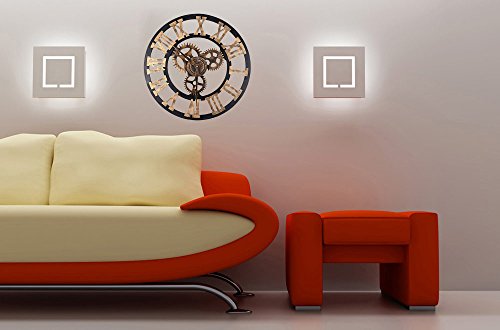17.7 Inches Over-Sized 3D Wall Clock, Silent Gear Wall Clock, Retro Rustic Large Wall Clock Decorative, Noiseless Big Wall Clock Vintage Antique Distressed Art Roman Numerals Design (Copper) #TOP2