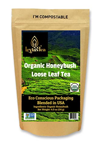 Organic Honeybush Roobilos Loose Leaf Tea | Eco-Conscious Biodegradable Kraft Bag | By Leyla's Tea #TOP1