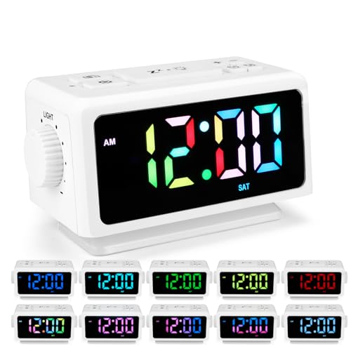 COZHYESS Bedside Radio Alarm Clock, Dual Alarm, Large LED Display, USB Charging Output, Digital Alarm Clock with FM Radio, Loud Alarm Clock for Heavy Sleepers, Adults, Kids
