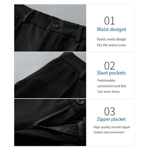 Dualego Mens Pants, EaseMotions Super Stretch Ice Silk Comfort Everyday Pants, Stretch Waist Mens Dress Pant4