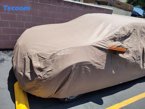 Image of Tecoom Thick Shell Super Breathable-Waterproof Windproof Snow Sun Rain UV Protective Outdoor All Weather SUV Car Cover Fit 191-205 inches SUV