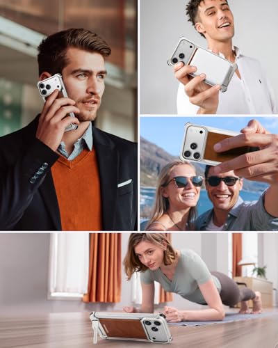 Coque iPhone 17 Pro Max cuir béquille antichoc sans cadre fine - 7