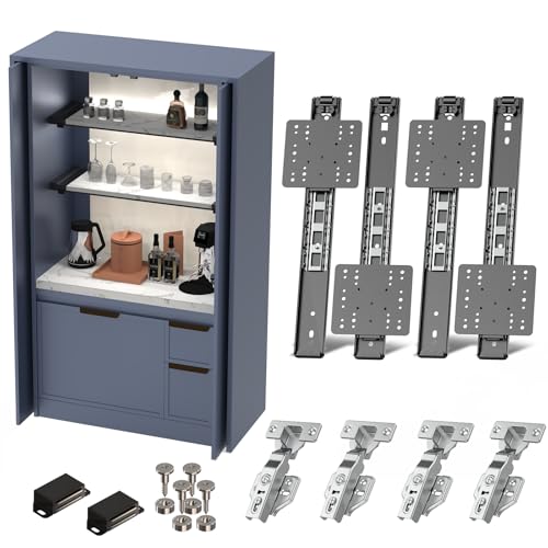 Cabinet Pocket Door Slide System Kit 14",4PCS Inset Sliding Hardware