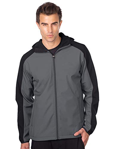 AFC Men's Soft Shell Jacket with Zip Up Hood Water Resistant Coat 2x 3x & 4x