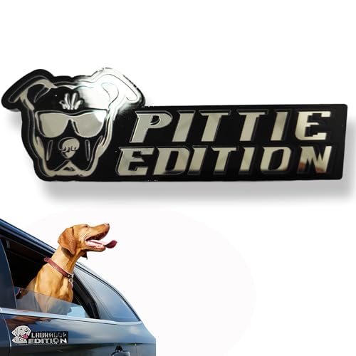 Image of Car Emblem: Dog Car Badge Laser Cutting Emblem Cool Decals Trucks German Shepherd Badge Corgi Edition Doodle Golden Retriever Vehicles Dachshund Addition Rottweiler (Black Pittie)