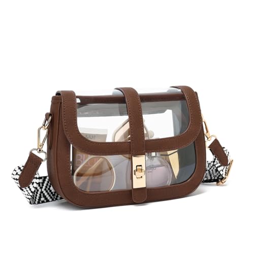Image of LOXOMU Clear Bag for Stadium Events, Cute Clear Crossbody Bag Stadium Approved, Small Clear Concert Purse for Women