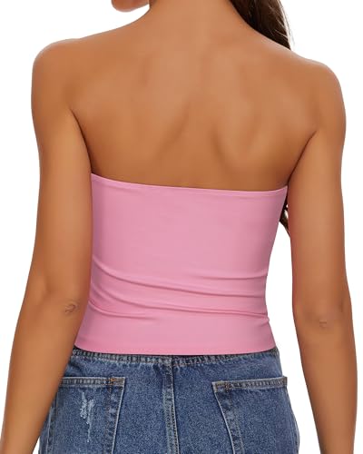 Image of Summer Tube Tops Basic Crop Tops for Women Strapless Tank Casual Tunics Sexy Short Shirts 2026