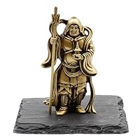 Amazon.co.jp: 古美金調 福禄寿 像(金属製) 石板台座 付 金運 上昇願い