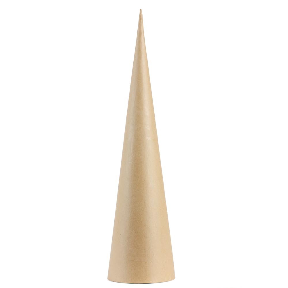 24 inch Paper Mache Craft Cones for DIY Projects, Holiday Decorations, Christmas Trees - Case of 30 Cardboard Cones