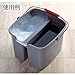 Rubbermaid Commercial Products Double Pail Plastic Bucket for Cleaning Easy to Carry 19 Quart Gray Cleaning Caddy Supplies Organizer with Handle for Bathroom/Kitchen