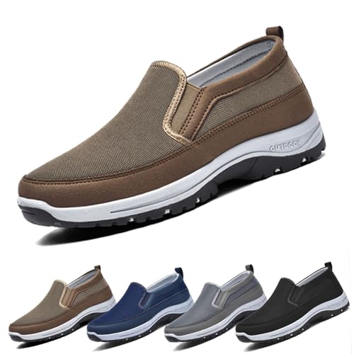 COITROZR Zapatillas Hombre Sin Cordones,Zapatillas Senderismo Hombre Transpirables Y Ligeras Con Soporte De Arco, Antideslizantes Para Caminar, Trekking Y Actividades Al Aire Libre(Brown 2,46 EU)