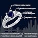 Gem Stone King 1.83 Cttw Blue Sapphire and White Created Sapphire 3-Stone Engagement Ring For Women | 925 Sterling Silver | Oval 8X6MM | Round 2MM | 3-Stone Wedding Anniversary Promise Ring