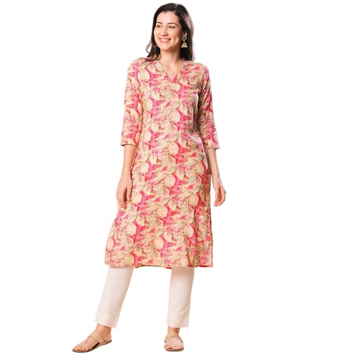 Image of Globus Women Kurta (3641556001 Pink S)