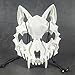 EULAPGOE Tier Skelett Maske Halloween, Harz Hund Schädel Knochen Zähne Scary Horror Teufel Werwolf Halbmaske für Karneval Karneval Halloween Kostüm