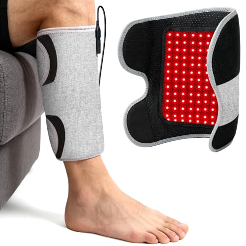 RoundT2 Red Light Therapy Pad for Calf, 90 LEDs, 3 Massage Modes, Heating