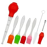 8 pcs Turkey Baster for Cooking, findTop Turkey Baster Large, With Cleaning Brush, 4 pcs Oil Brush, for Grilling Meat, Adding Dipping Sauces
