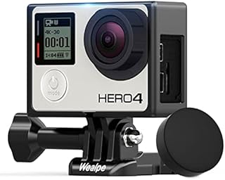 Wealpe Frame Mount Housing Case Compatible with GoPro Hero 4, 3+, 3 Cameras with Protective Lens Cover